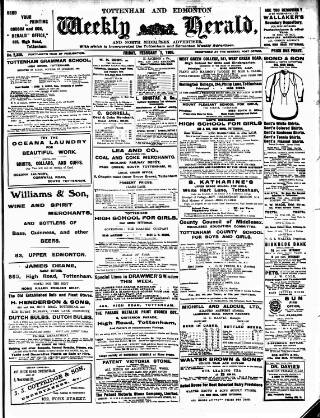 cover page of Tottenham and Edmonton Weekly Herald published on February 2, 1906