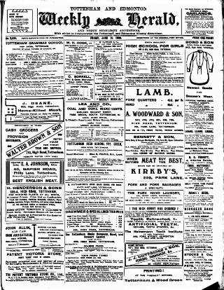 cover page of Tottenham and Edmonton Weekly Herald published on June 18, 1909