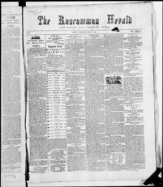 cover page of Roscommon Herald published on May 4, 1861