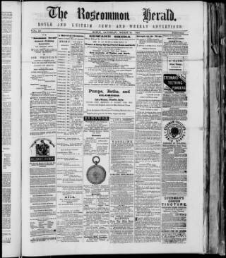 cover page of Roscommon Herald published on March 19, 1881