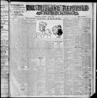 cover page of Midland Reporter and Westmeath Nationalist published on June 18, 1925