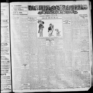 cover page of Midland Reporter and Westmeath Nationalist published on June 18, 1931