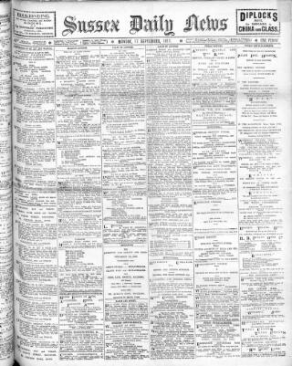 cover page of Sussex Daily News published on September 17, 1917