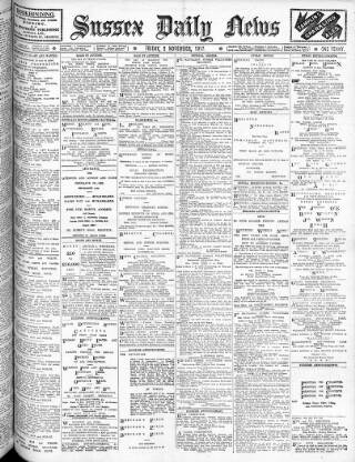 cover page of Sussex Daily News published on November 2, 1917