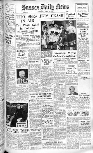 cover page of Sussex Daily News published on March 19, 1953