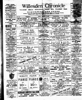 cover page of Willesden Chronicle published on February 2, 1900