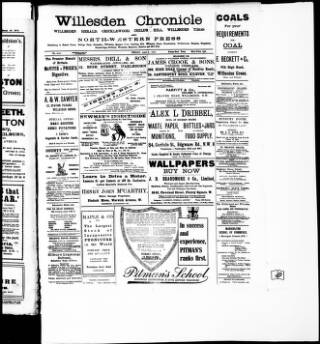 cover page of Willesden Chronicle published on April 5, 1918