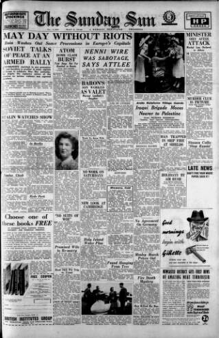 cover page of Sunday Sun (Newcastle) published on May 2, 1948