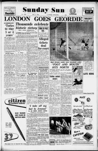 cover page of Sunday Sun (Newcastle) published on May 4, 1952