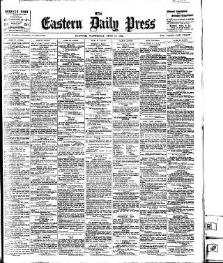 cover page of Eastern Daily Press published on June 18, 1902