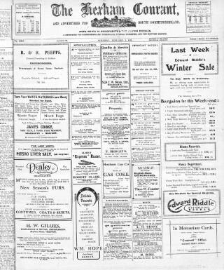cover page of Hexham Courant published on February 2, 1918
