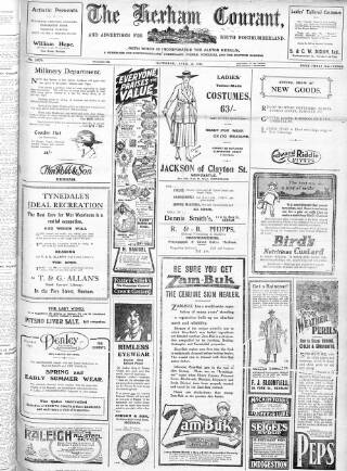 cover page of Hexham Courant published on April 27, 1918