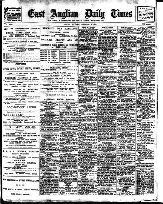 cover page of East Anglian Daily Times published on February 2, 1907