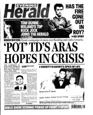 cover page of Evening Herald (Dublin) published on September 17, 2004