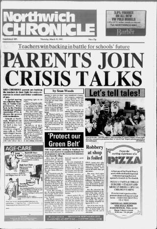 cover page of Northwich Chronicle published on March 19, 1987