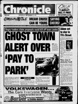 cover page of Northwich Chronicle published on September 17, 1997