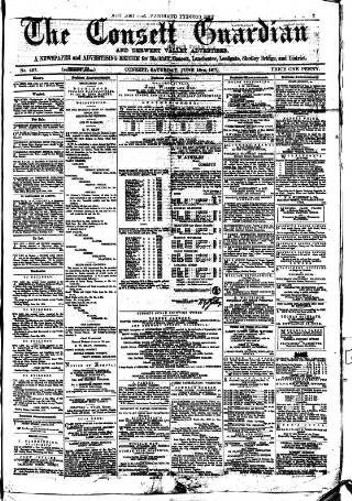 cover page of Consett Guardian published on June 18, 1870