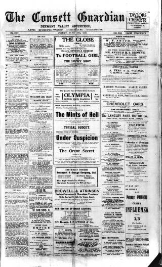 cover page of Consett Guardian published on June 18, 1920