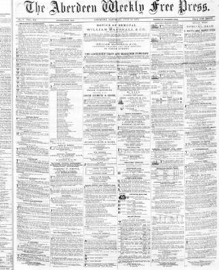 cover page of Aberdeen Weekly Free Press published on June 22, 1872