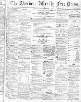 cover page of Aberdeen Weekly Free Press published on September 21, 1872