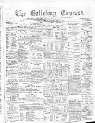 cover page of Galloway Express published on August 8, 1872
