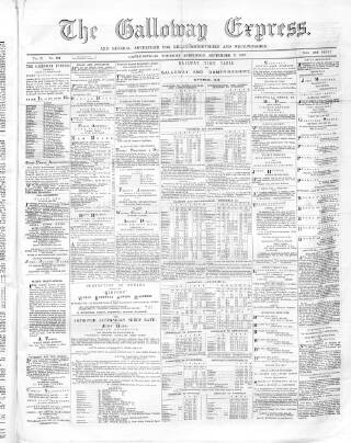 cover page of Galloway Express published on September 5, 1872