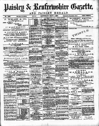 cover page of Paisley & Renfrewshire Gazette published on May 4, 1889