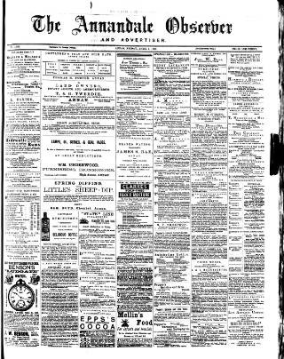 cover page of Annandale Observer and Advertiser published on April 1, 1887