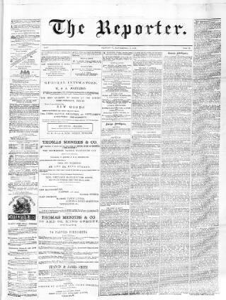 cover page of The Reporter (Stirling) published on September 17, 1881