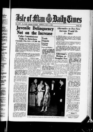 cover page of Isle of Man Daily Times published on May 2, 1960