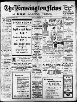 cover page of Kensington News and West London Times published on November 2, 1923