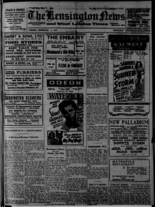 cover page of Kensington News and West London Times published on February 2, 1945