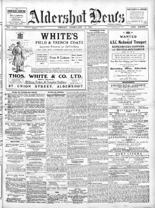 cover page of Aldershot News published on February 2, 1917