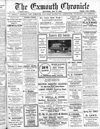 cover page of Exmouth Chronicle published on May 8, 1920