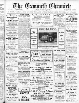 cover page of Exmouth Chronicle published on May 15, 1920