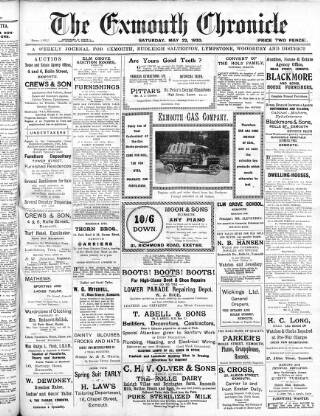 cover page of Exmouth Chronicle published on May 22, 1920