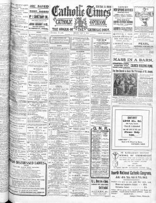 cover page of Catholic Times and Catholic Opinion published on May 2, 1913