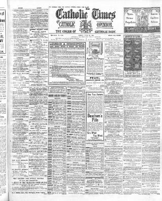 cover page of Catholic Times and Catholic Opinion published on June 23, 1916
