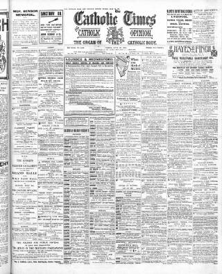 cover page of Catholic Times and Catholic Opinion published on June 30, 1916