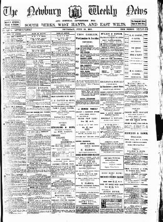 cover page of Newbury Weekly News and General Advertiser published on June 18, 1891