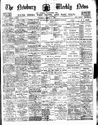 cover page of Newbury Weekly News and General Advertiser published on March 19, 1896