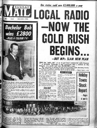cover page of Sunday Mail (Glasgow) published on August 2, 1970