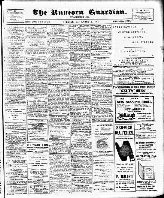 cover page of Runcorn Guardian published on November 2, 1915