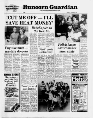 cover page of Runcorn Guardian published on March 19, 1982