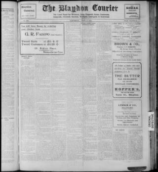 cover page of Blaydon Courier published on September 17, 1927