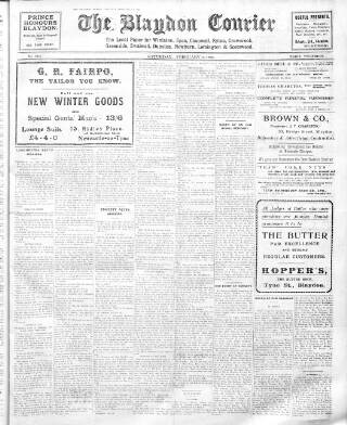 cover page of Blaydon Courier published on February 2, 1929