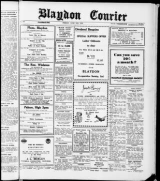 cover page of Blaydon Courier published on June 18, 1954
