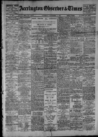 cover page of Accrington Observer and Times published on November 2, 1912