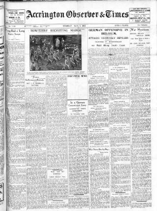 cover page of Accrington Observer and Times published on May 4, 1915