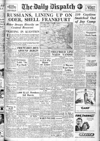 cover page of Daily Dispatch (Manchester) published on February 2, 1945
